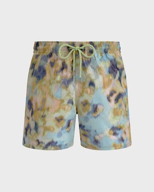 Vilebrequin - Men Silk Swim Shorts Blurred Nymphea - Vilebrequin X Maison Bucol - Swimwear - Moopea - Green - Size XXXL