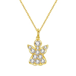 Angel Protector Pendant Necklace 14K Gold
