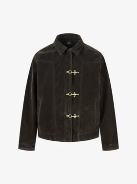 Retro Unique Metal Button Suede Lapel Bomber Jacket - 2538 - Brown / 3XL