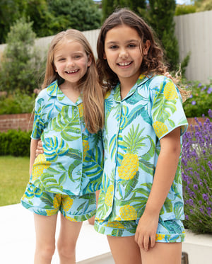 Paige Girls Pineapple Printed Jersey Shorty Set - 12-13