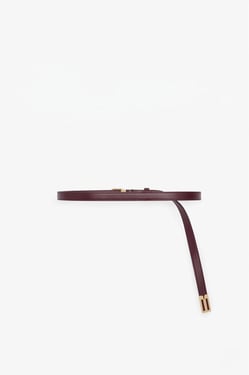 Victoria Beckham Dorian B Finite Belt In Dark Burgundy Soft Leather - M-L - Womens