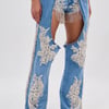 AKIRA Divalicious Denim Chaps | Light Blue | Size Medium