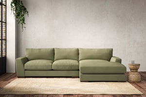nkuku Guddu Right Hand Chaise Sofa | Make To Order | Medium | Brera Linen Sage
