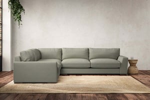 nkuku Guddu Large Left Hand Corner Sofa | Make To Order | Recycled Cotton Seaspray | No Colour