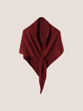 Wool Cross Style Shawl Scarf - Burgundy / One Size