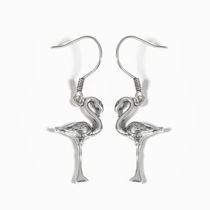 Jeulia "Tropical Flamingo" Sterling Silver Earrings