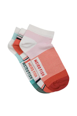 Weird Fish Loretta Trainer Socks 3 Pack Peachblossom Size 4-7