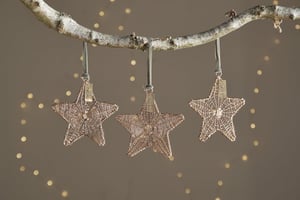 nkuku Sangala Baubles Set Of 3 | Christmas Decorations | Antique Brass