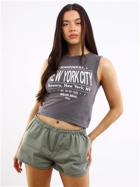 Brave Soul Aisha Print Sleeveless Top - Acid Brown / Off White - 6