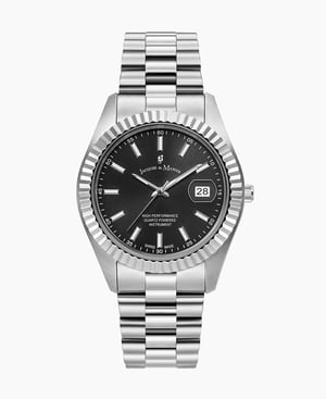 Inspiration Business 40mm Three-hands Date Silver-tone Dark grey dial Stainless steel swiss watch - 40 mm