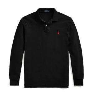 Polo Ralph Lauren L/S Custom Slim Fit Polo Black