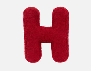 QE Home Alphabet Letter Cushion in H, Red