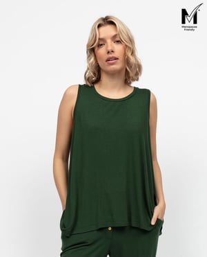 Olive Womens Jersey Relaxed Vest - 28