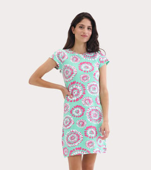 Women's Mandala Crew Neck T-Shirt Dress