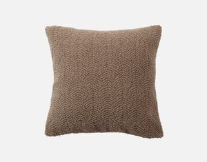 QE Home Ripple Boucle Square Cushion With Removable Insert in Truffle, Geometric, Brown, 18" x 18"