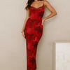 Pretty On Purpose Mesh Maxi Dress Red