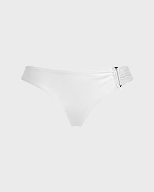 Vilebrequin - Women Mid Rise Shiny Stretch Bikini Bottom Solid - Swimwear - Loon - White - Size XL