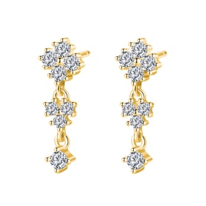 Cascading Blossom Drop Earrings Sterling Silver