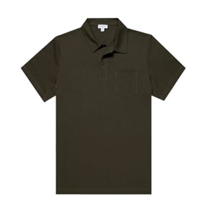 Sunspel Riviera Polo Shirt Pine Green