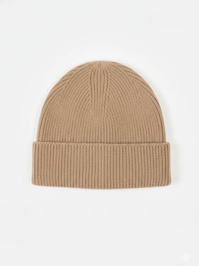 Ribbed Chunky Beanie - One Size / taupe / AK153-0057/0000