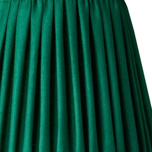 35cm straight empire shade in Emerald silk with velvet tape