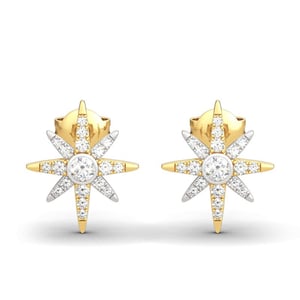 Jeulia Two Tone Star Sterling Silver Earrings