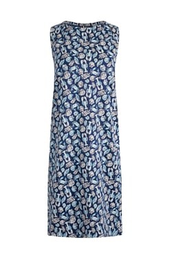 Weird Fish Adenea Organic Cotton Jersey Shift Dress Ocean Blue Size 12