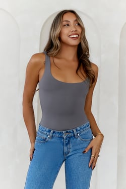 BASE Everyday Staple Singlet Top Charcoal