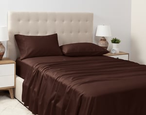 QE Home 500TC Eucalyptus Luxe TENCEL™ Lyocell Sheet Set Sheet Set in Chestnut, Brown, King