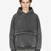 Retro Deconstructed Patchwork Washed Hoodie - Dark Gray / L