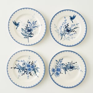 Bleu Blanc Porcelain Dessert Plate (Set of 4)