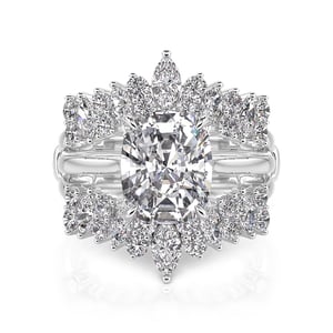 Jeulia Vintage Interchangeable Cushion Cut Bridal Ring Set Sterling Silver