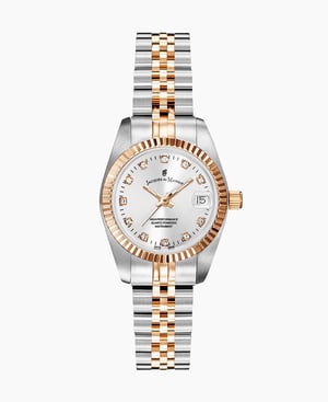 Inspiration Elegance 26MM Three-hands Date Two-tone Silver dial Stainless steel swiss watch - 26 mm