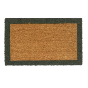 Printed Coir Border Green Doormat - 60x90cm