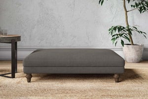 nkuku Marri Dining Footstool | Make To Order | Grand | Brera Linen Granite