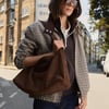 Lynette Suede Tote Bag  - One Size / Dark Chocolate