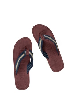 Weird Fish Malham Leather Look Flip Flops Dark Blue Size 9