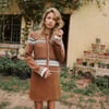 Brown Suede Mini Skirt