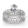 Jeulia Oval Cut Eternity Sterling Silver Ring Set