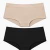 Seamless Hipster Duo - Black - Nude / S