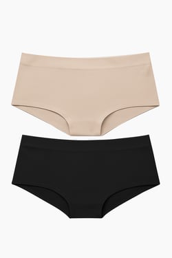 Seamless Hipster Duo - Black - Nude / S