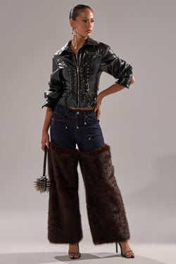 AKIRA Boots With The Fur Wide Leg Denim | Size 1X