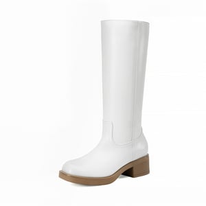 DREAM PAIRS Women   s Square Toe Knee High Boots
