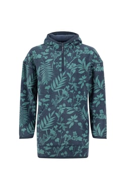 Weird Fish Ester Eco Printed Polar Popover Hoodie Green Ivy Size 8