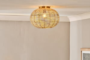 nkuku Noko Rattan Flush Ceiling Light | Lights | One Size | Natural