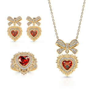 Jeulia "Radiant Love" Sterling Silver Jewelry Set