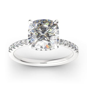Jeulia Classic Cushion Cut Sterling Silver Ring