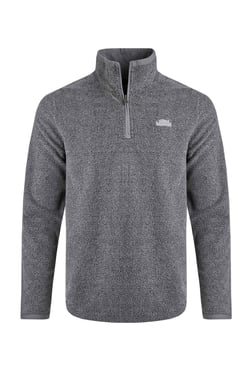 Weird Fish Errill 1/4 Zip Textured Fleece Frost Grey Size XL