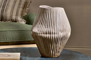 nkuku Kalai Ceramic Organic Shape Vase | Decorative Accessories | Large | Natural