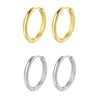 Mid Plain Hoop Earring Set Sterling Silver